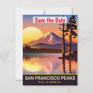 San Francisco Peaks Arizona Bröllopsinbjudan Spara Datumet