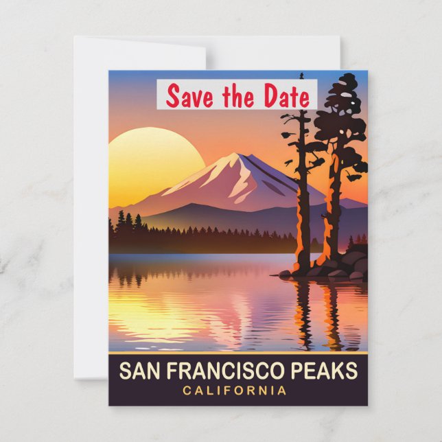San Francisco Peaks Arizona Bröllopsinbjudan Spara Datumet (Framsida)