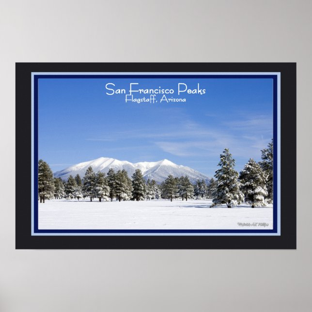 San Francisco Peaks Arizona i Snö-foto Poster (Framsidan)