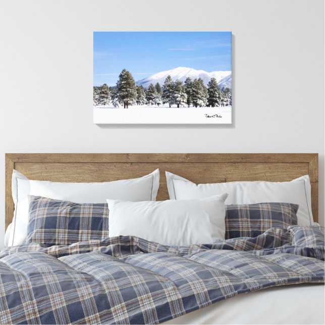 San Francisco Peaks i Snö Arizona-foto Canvastryck (Insitu (sovrum))