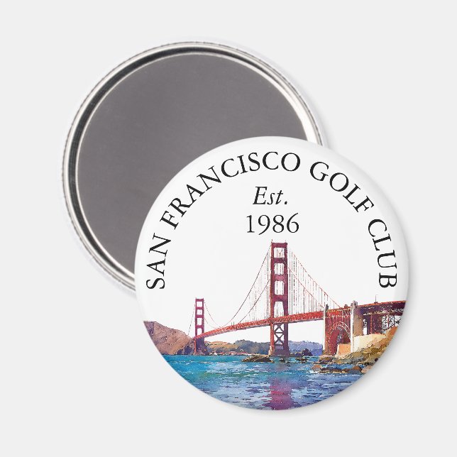 San Francisco Personlig Golftubb Namn Magnet (Front/Back)