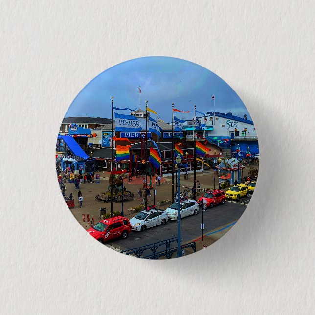 San Francisco Pier 39 Pride #1 Pinback-knapp Knapp (Framsida)