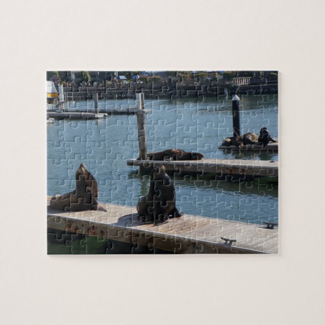 San Francisco Pier 39 Sea Lejon #3 Jigszawa Puzzle Pussel (Horisontell)