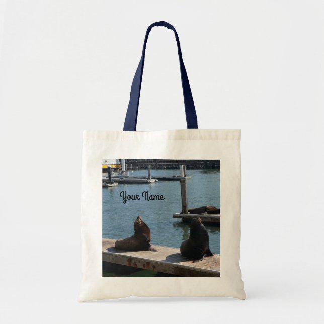 San Francisco Pier 39 Sea Lejon #3 Tote Bag Tygkasse (Framsidan)