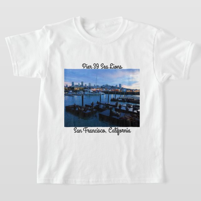 San Francisco Pier 39 Sea Lejon #7 T-shirt (Laydown)