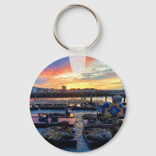 San Francisco Pier 39 Sea Lejon #8 Keychain Nyckelring (Framsida)