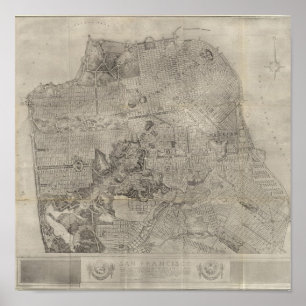 San Francisco plan Atlas Karta Poster