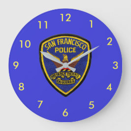 San Francisco Police Lsrge Round Clock Stor Klocka