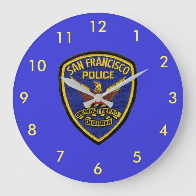 San Francisco Police Lsrge Round Clock Stor Klocka (Framsida)