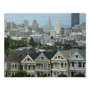 San Francisco Postcard Row City Scene-foto Fototryck