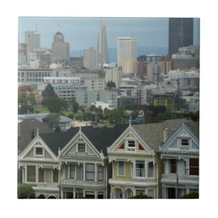 San Francisco Postcard Row City Scene-foto Kakelplatta