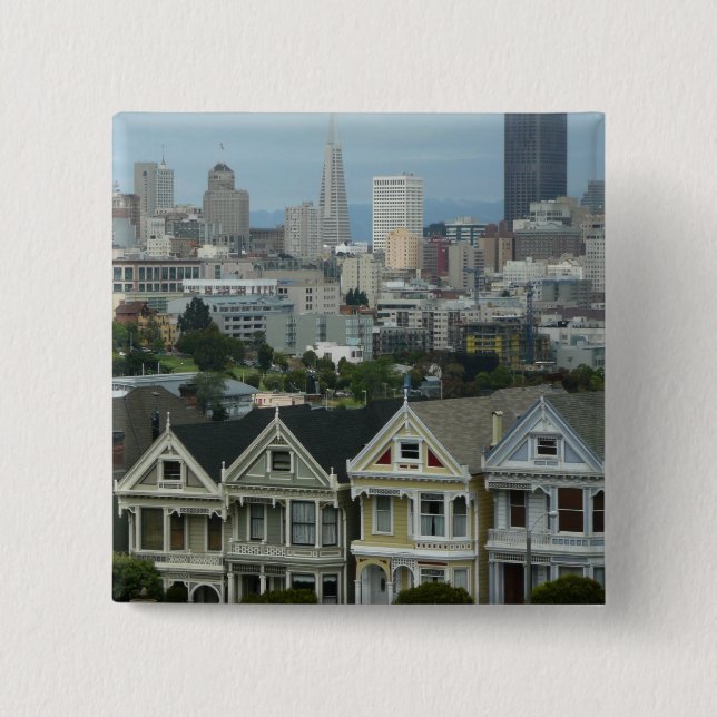 San Francisco Postcard Row City Scene-foto Knapp (Framsida)