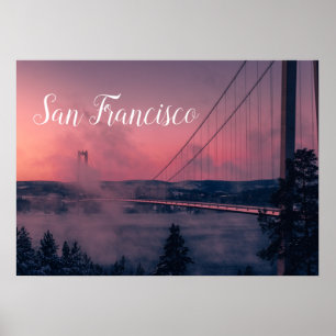 San Francisco Poster med Golden Grind Bridge
