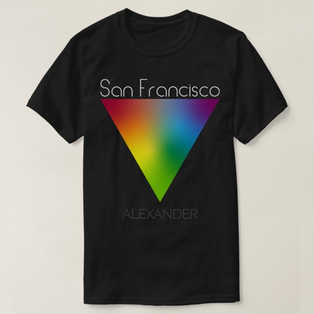 San Francisco Rainbow Triangle Gay LGBT Queer Namn T Shirt (Design framsida)