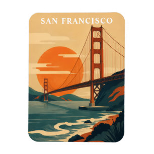 San Francisco Resa Vintage Golden Gate Bridge Magnet