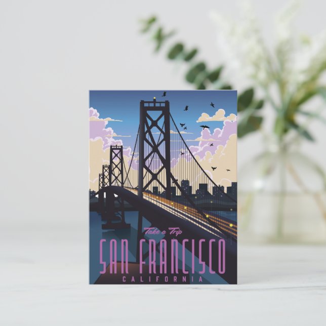 San Francisco Resemålning Inbjudan Vykort (Stående Fram)