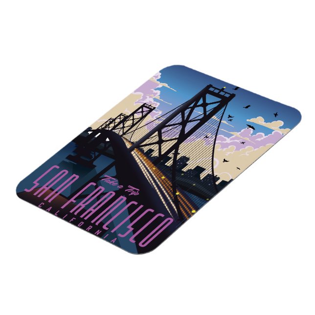 San Francisco Resemappningsaffisch Magnet (Vänstra Sidan)