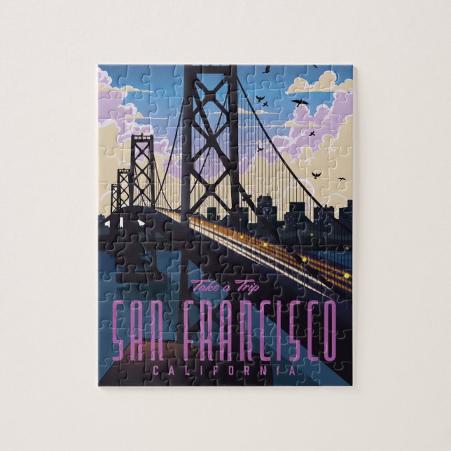 San Francisco Resemappningsaffisch Pussel (Vertikal)