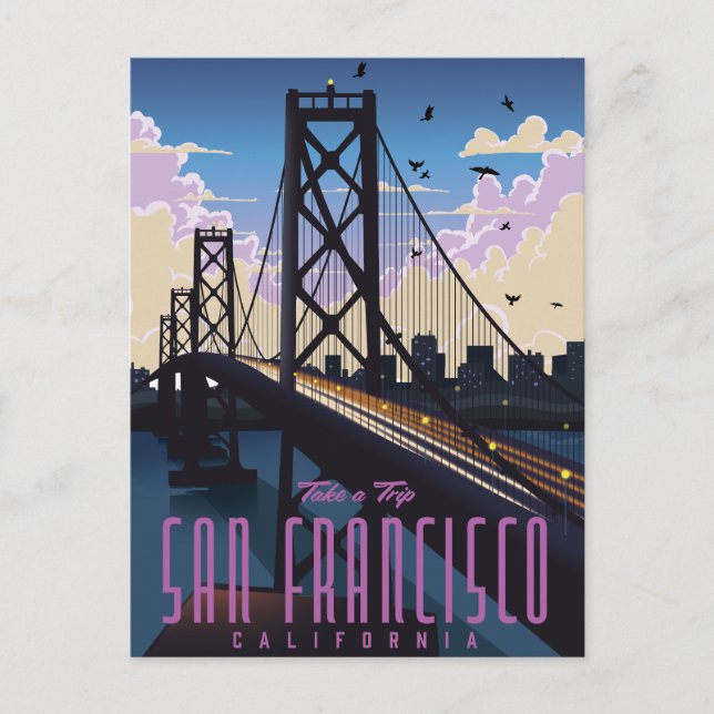 San Francisco Resemärke Meddelande Vykort (Framsida)