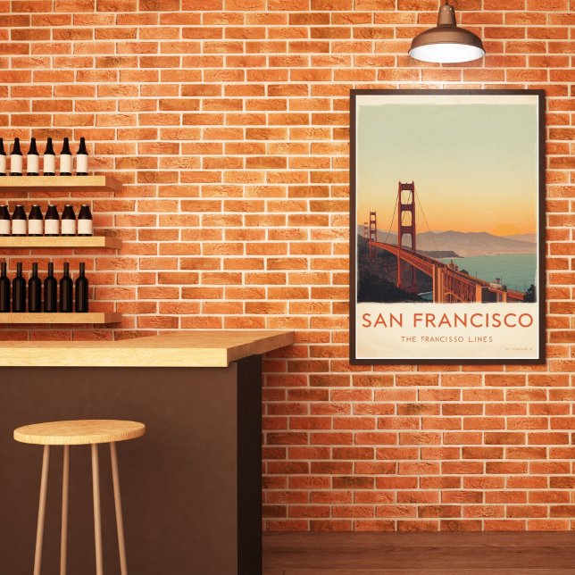 San Francisco Retro Golden Gate Bridge  Poster (Skapare uppladdad)