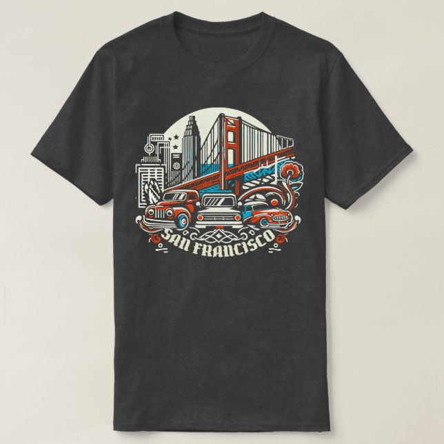 San Francisco retro Stil T Shirt (Design framsida)