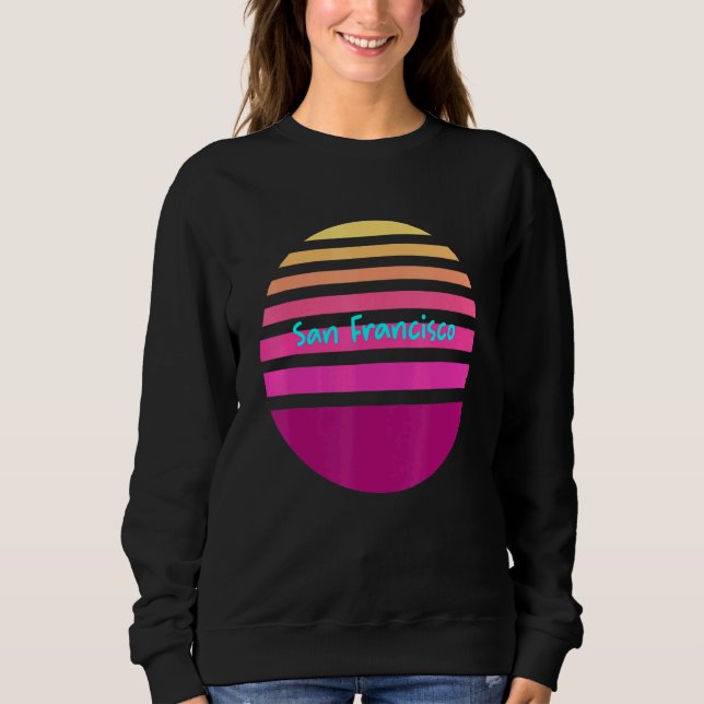 San Francisco Retro Sunset T Shirt (Framsida)
