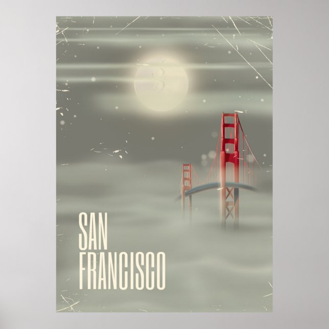 San Francisco Retro Travel-affisch Poster (Framsidan)