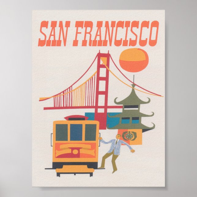 San Francisco Retro Vintage resor Poster (Framsidan)