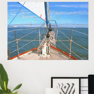 San Francisco Sailing 0869 Art-utskrift Poster