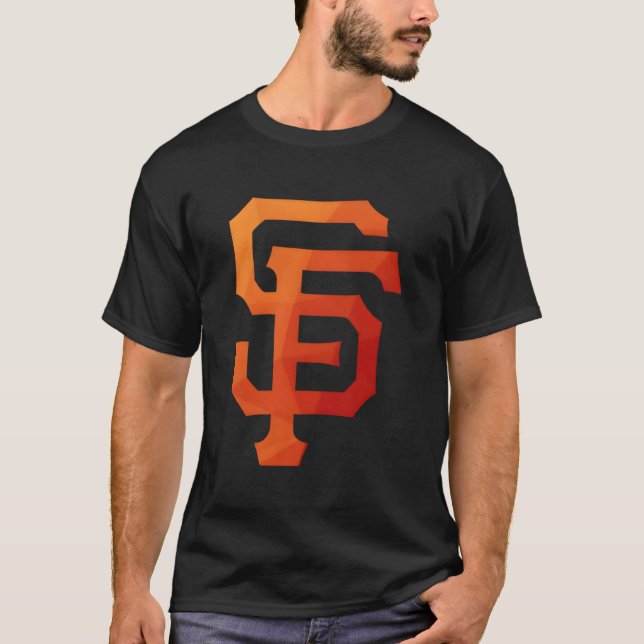 San Francisco Sf Orange Gradient Baseball Inspired T Shirt (Framsida)