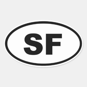 San Francisco SF oval Ovalt Klistermärke