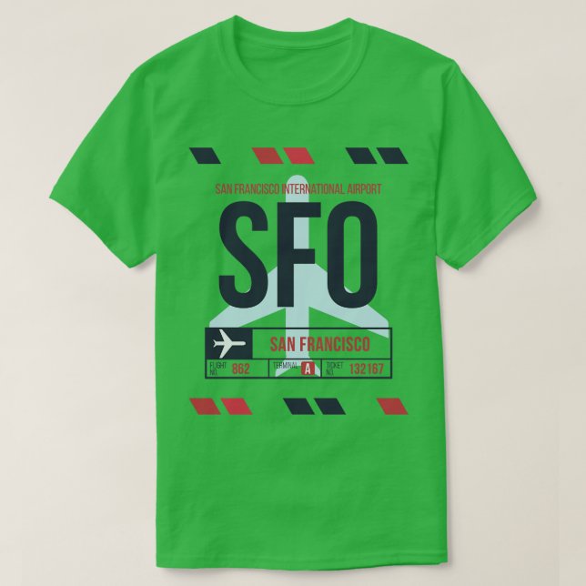 San Francisco SFO flygplatskod Märkre A T Shirt (Design framsida)
