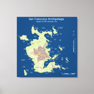 San Francisco skärgård, 200' havet - jämna Canvastryck