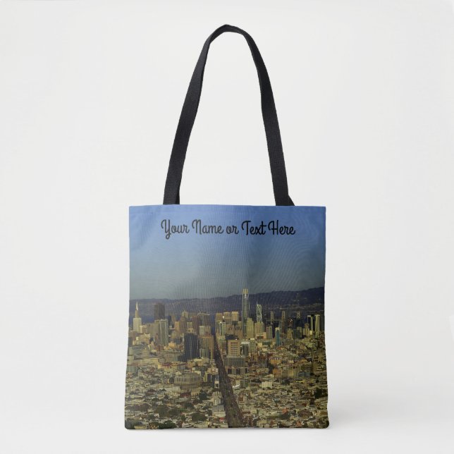 San Francisco Skyline #13 All over Print Tote Bag Tygkasse (Framsida)