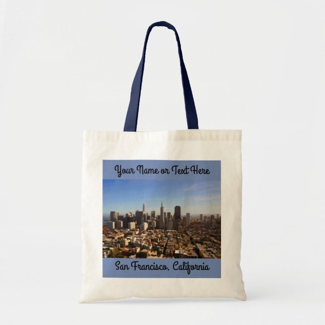 San Francisco Skyline #8-1 Tote Bag Tygkasse (Framsidan)