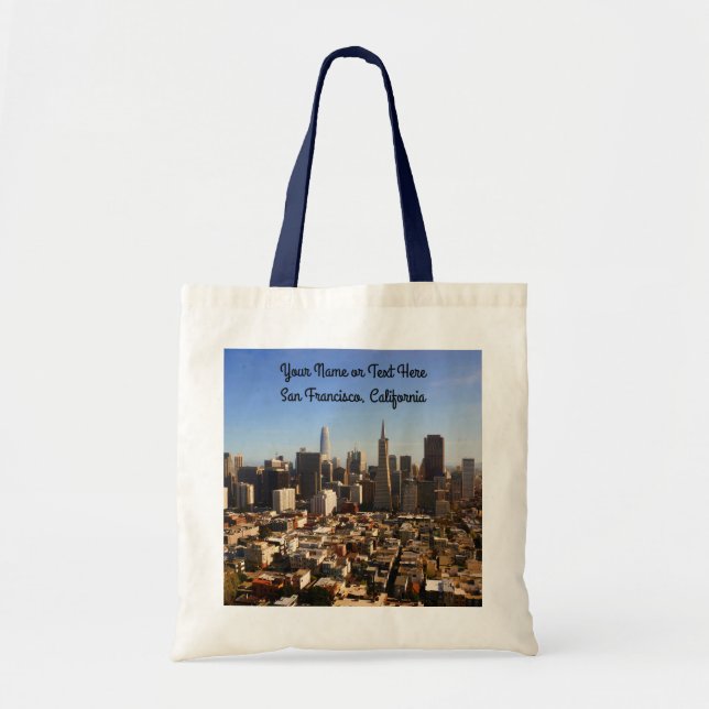 San Francisco Skyline #8-2 Tote Bag Tygkasse (Framsidan)