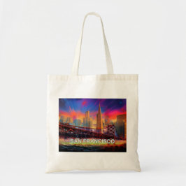 San Francisco Skyline Abstrakt Art Tygkasse