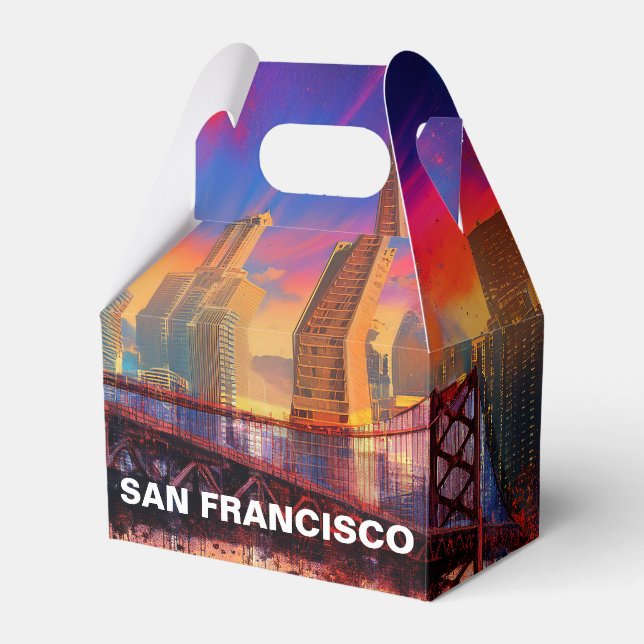 San Francisco Skyline Abstrakt Konst Presentaskar (Framsidan Sidan)