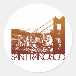 San Francisco Skyline Design Runt Klistermärke