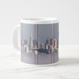 San Francisco Skyline från Golden Grind Bridge. Jumbo Mugg