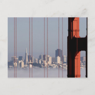 San Francisco Skyline från Golden Grind Bridge. Vykort