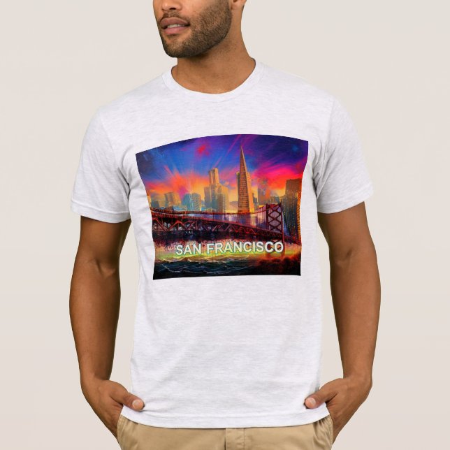 San Francisco Skyline Graffiti Art T Shirt (Framsida)