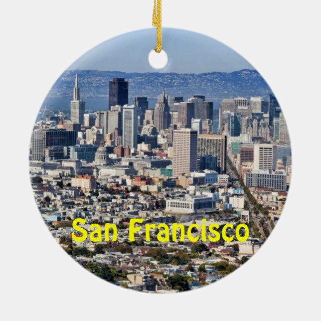 San Francisco Skyline Helgdag Ornament (Baksidan)