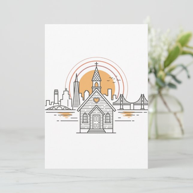 San Francisco Skyline Inbjudan (Stående Fram)