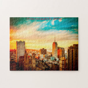 San Francisco Skyline. Julhälsningar Pussel