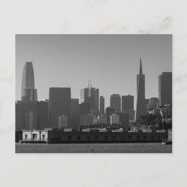 San Francisco Skyline Monochrome - Cityscape Photo Vykort (Framsida)