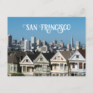 San Francisco Skyline och Painting Dam Houses Vykort