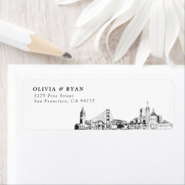 San Francisco Skyline Returetiketters Returadress Etikett