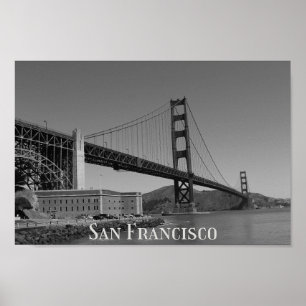San Francisco Skyline SF Gloden Gate Bridge Poster