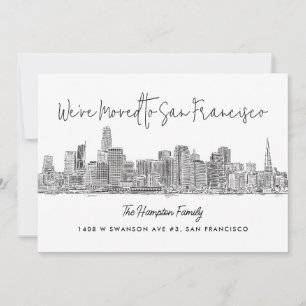 San Francisco Skyline Sketch Teckning Flytta Meddelande